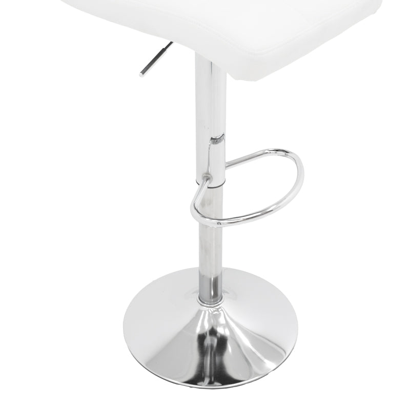 Бар стол Remina с регулируема височина бяла полиуретан-хром база 44x44x112см