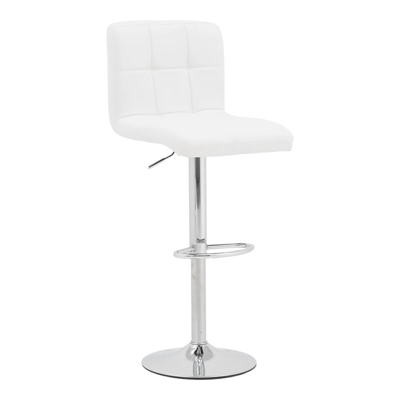 Бар стол Remina с регулируема височина бяла полиуретан-хром база 44x44x112см