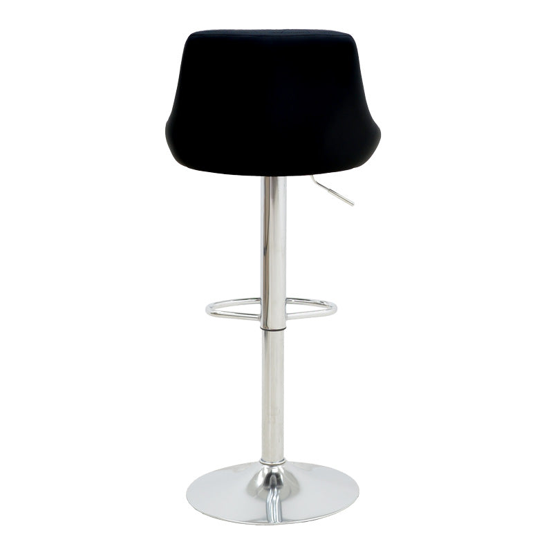 Бар стол boronez с регулируема височина черна пу-хром база 47x49x112см