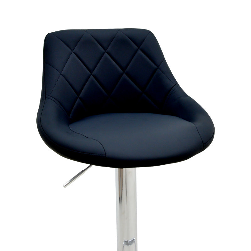 Бар стол boronez с регулируема височина черна пу-хром база 47x49x112см