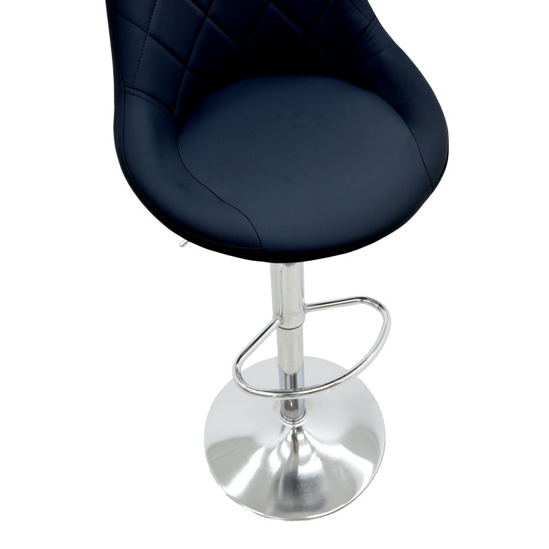 Бар стол boronez с регулируема височина черна пу-хром база 47x49x112см