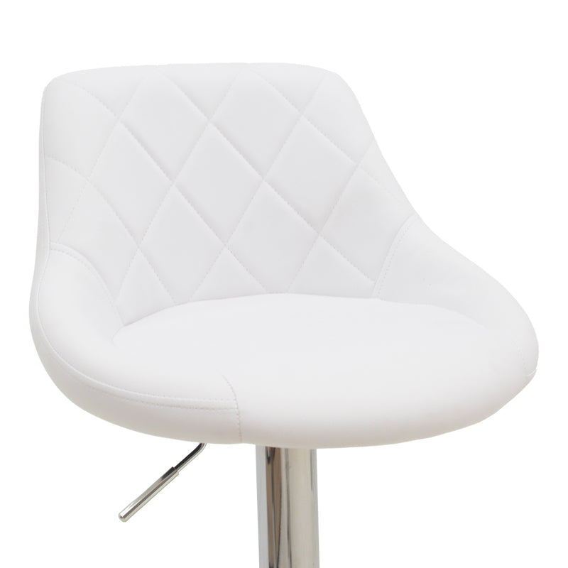 Бар стол Boronez с регулируема височина бяла полихромирана основа 47x49x112см