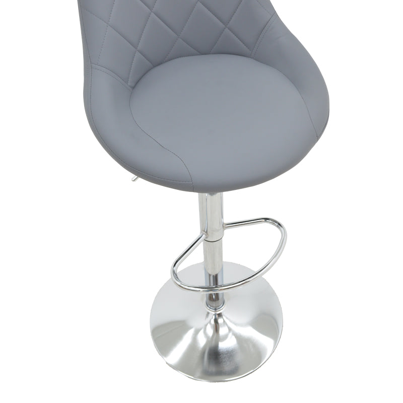 Бар стол Boronez с регулируема височина сива полихромирана основа 47x49x112см