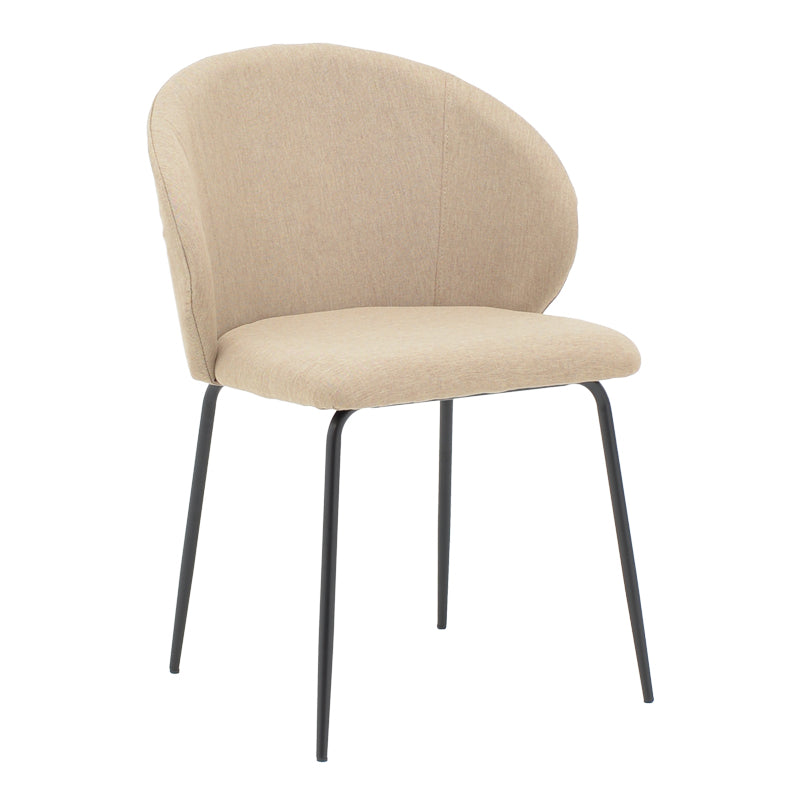 Стол Olympian бежов плат-черен метален крак 50x55x83см