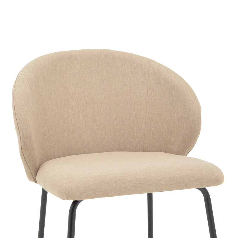 Стол Olympian бежов плат-черен метален крак 50x55x83см