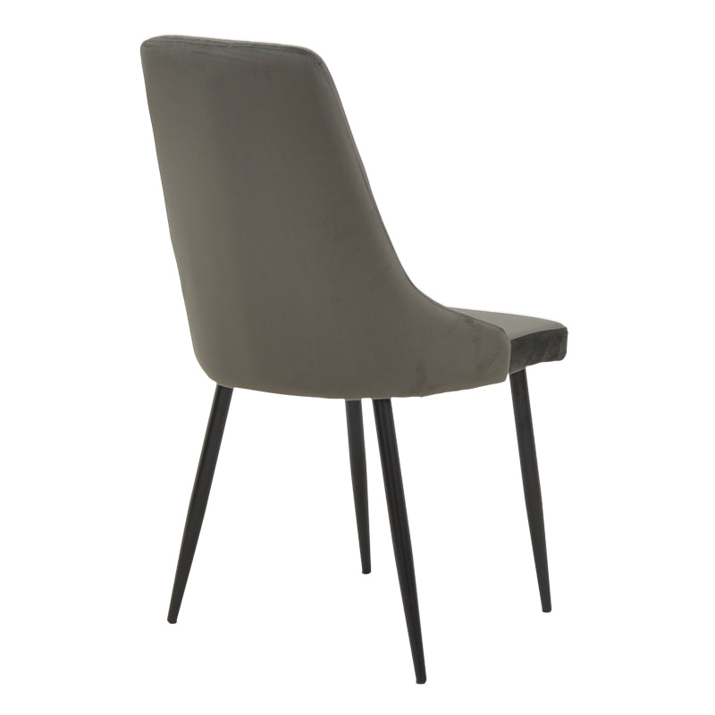 Стол Azori кадифе тъмно сиво-черен метален крак 49x55x85см