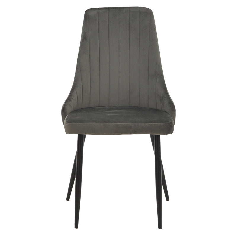 Стол Azori кадифе тъмно сиво-черен метален крак 49x55x85см