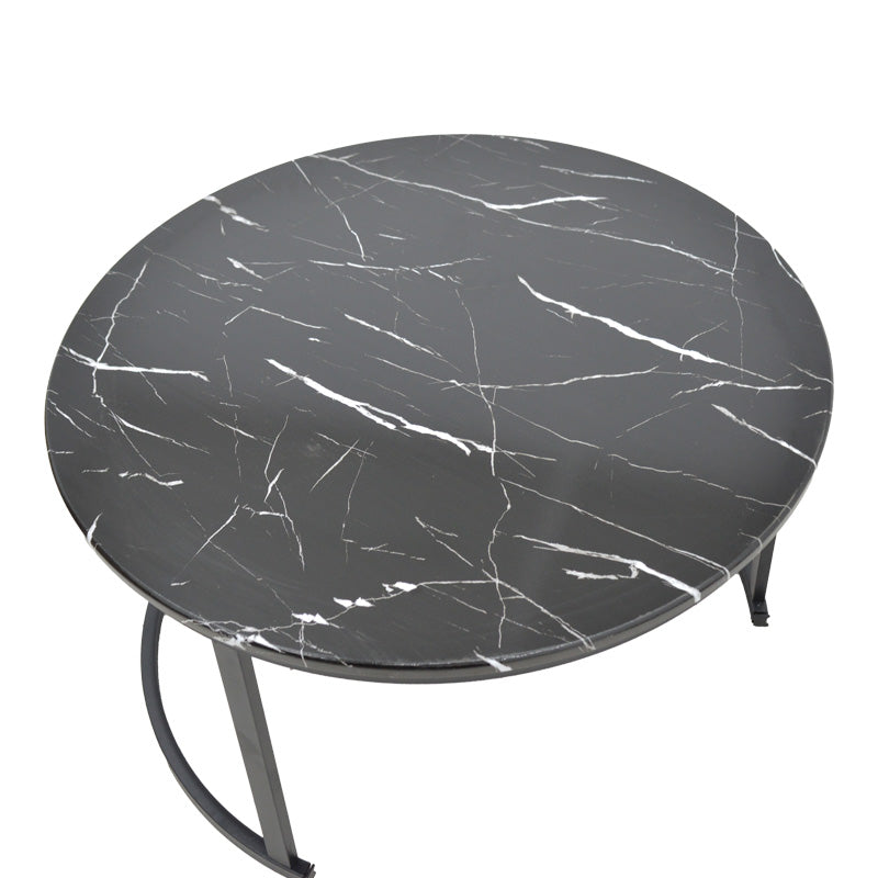 Холна маса Revelon комплект от 2 мдф с вид черен мрамор 80x80x45см