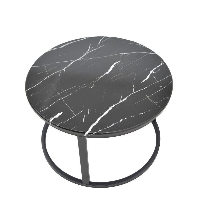 Холна маса Revelon комплект от 2 мдф с вид черен мрамор 80x80x45см