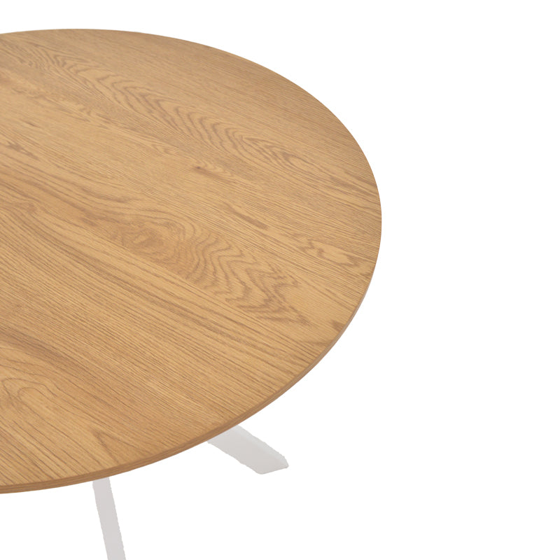 Маса Xuson естествен мдф-бели метални крака D80x75см