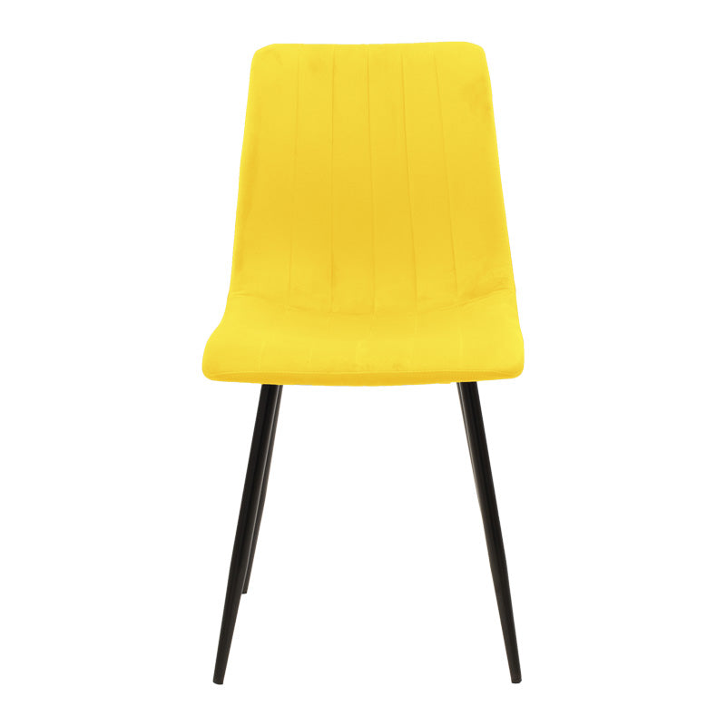 Стол Noor кадифено жълт плат с черен метален крак 44x53x86см