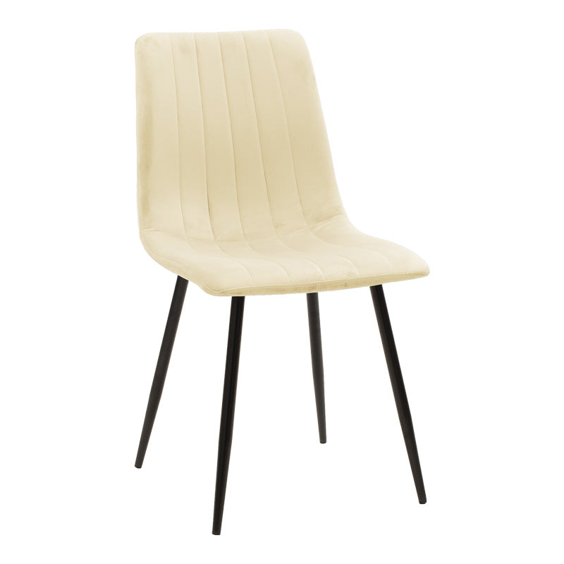 Стол Noor бежов дамаска с черен цвят метален крак 44x53x86см