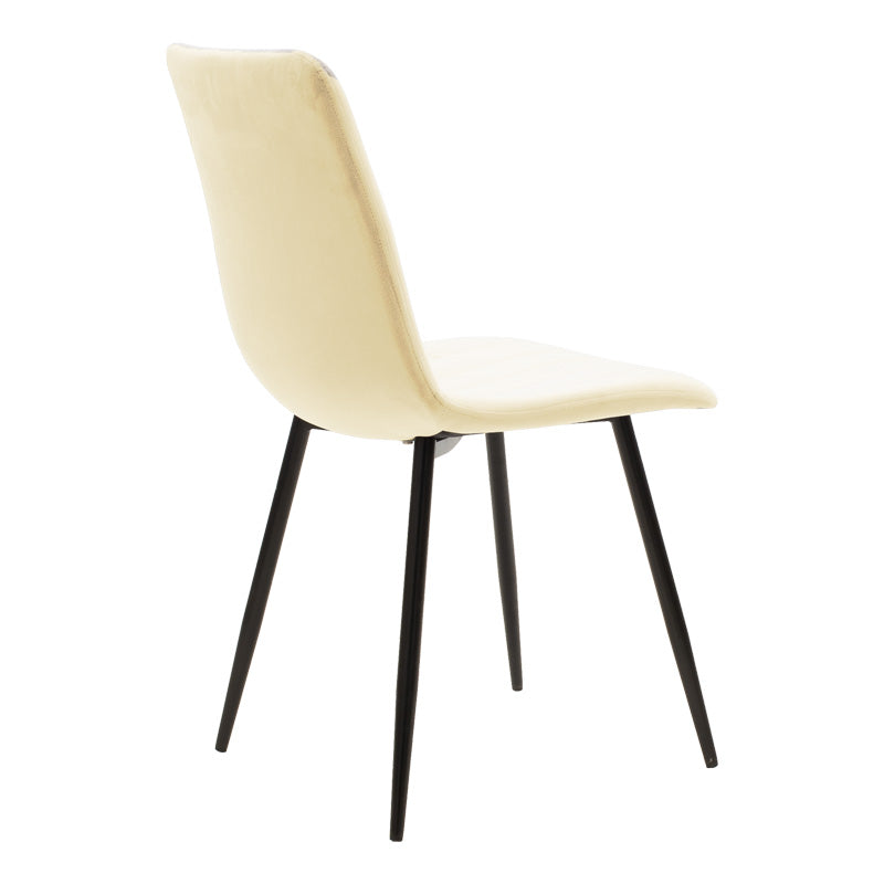 Стол Noor бежов дамаска с черен цвят метален крак 44x53x86см