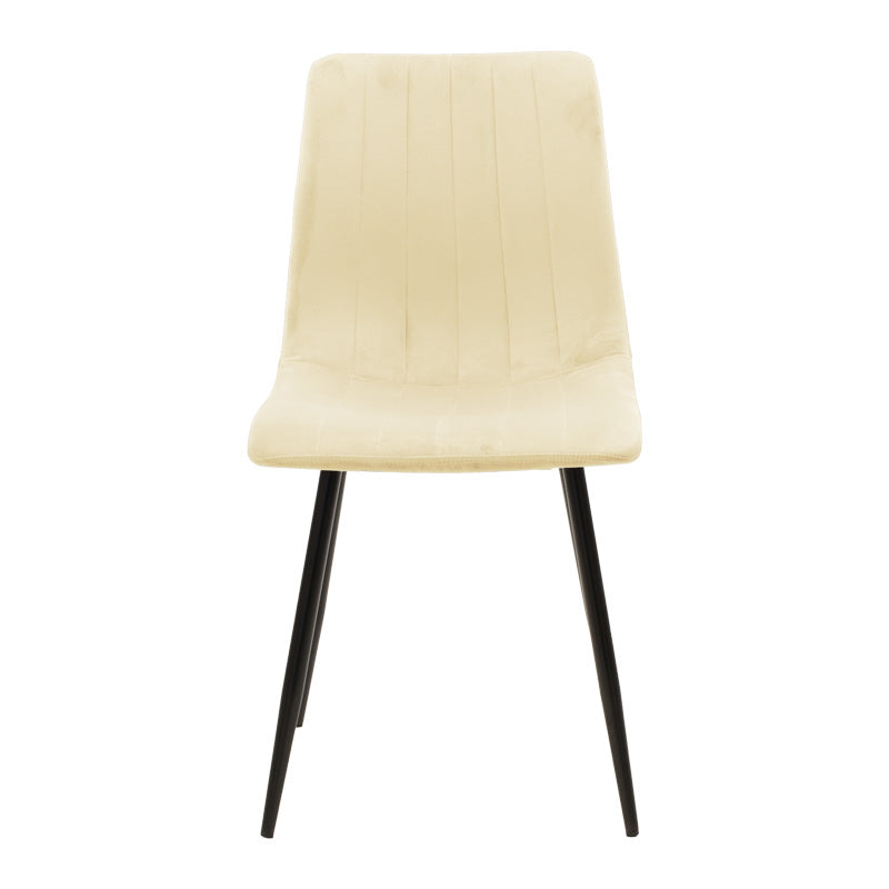 Стол Noor бежов дамаска с черен цвят метален крак 44x53x86см