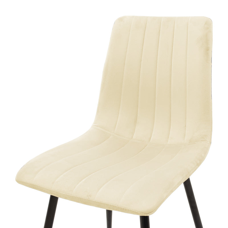 Стол Noor бежов дамаска с черен цвят метален крак 44x53x86см