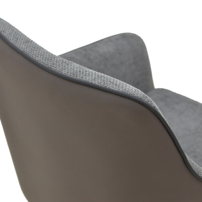 Въртящ се фотьойл Debra сив плат-пу с черен цвят метален крак 64x60x83см