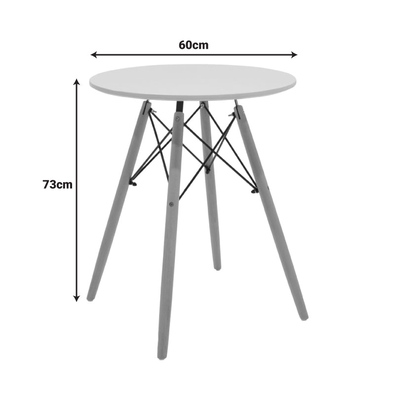 Маса Мишел мдф бял и естествен бук д60х73см