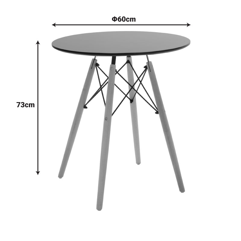 Маса мишел мдф плот черен и естествен бук д60х73см