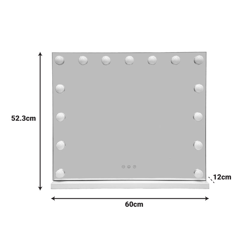 hollywood led огледало желязо бяло 60x12x52.3см