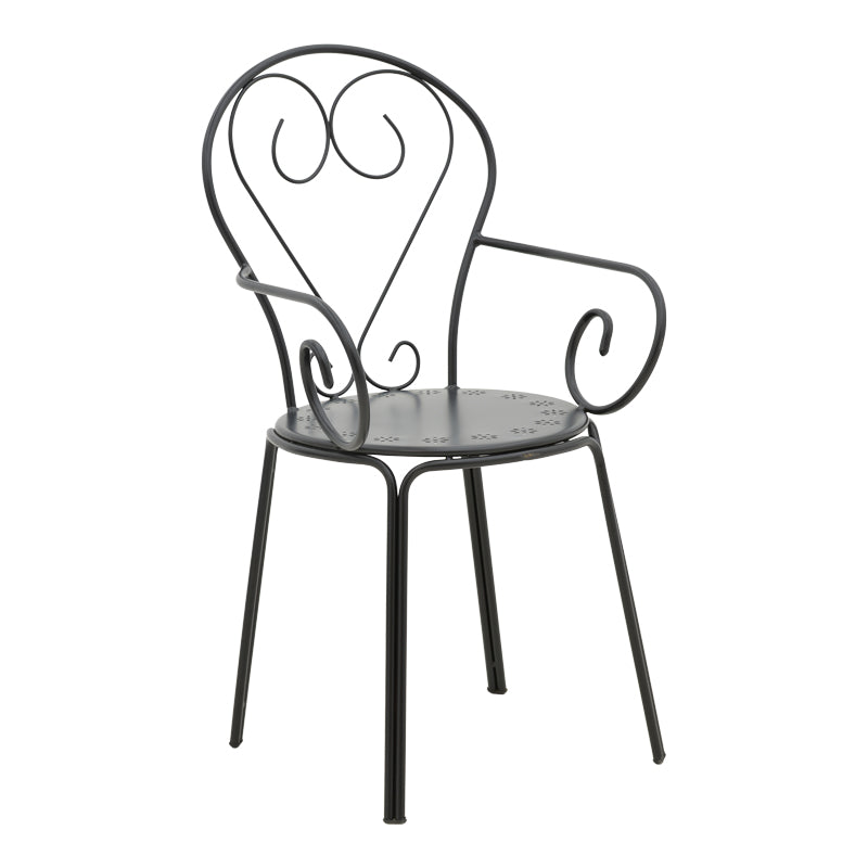 Градински стол Monasty стифиращ се/черен метал 49x55x90см