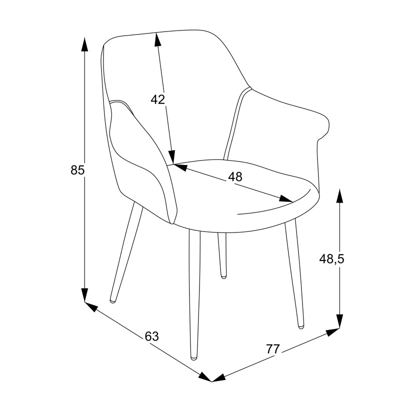 Фотьойл Parsow цвят екрю дамаска-черен метален крак 77x63x85см