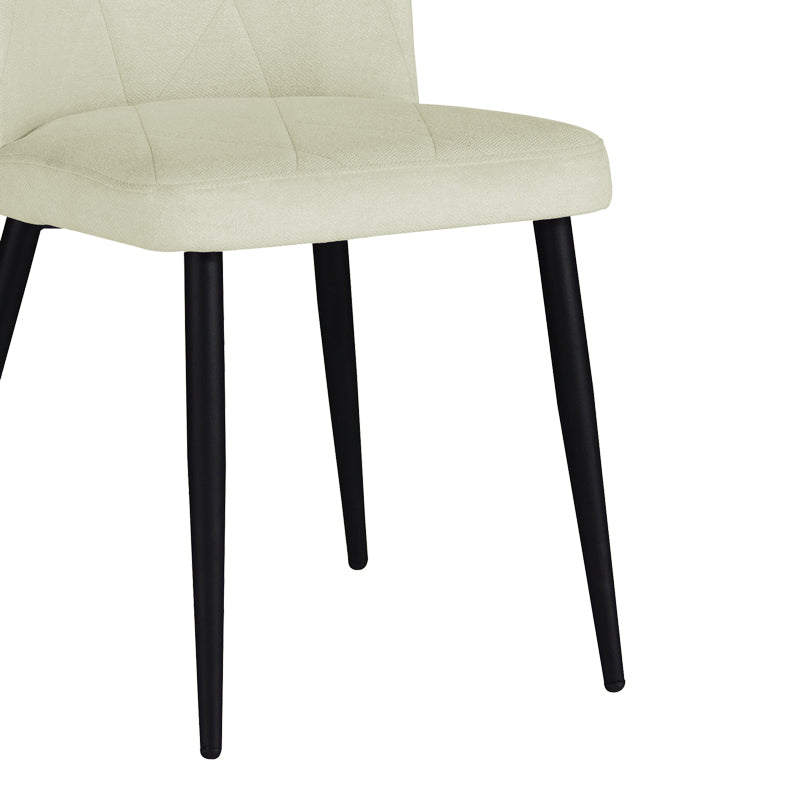 Стол Vika дамаска екрю-черен метален крак 48х58х90см