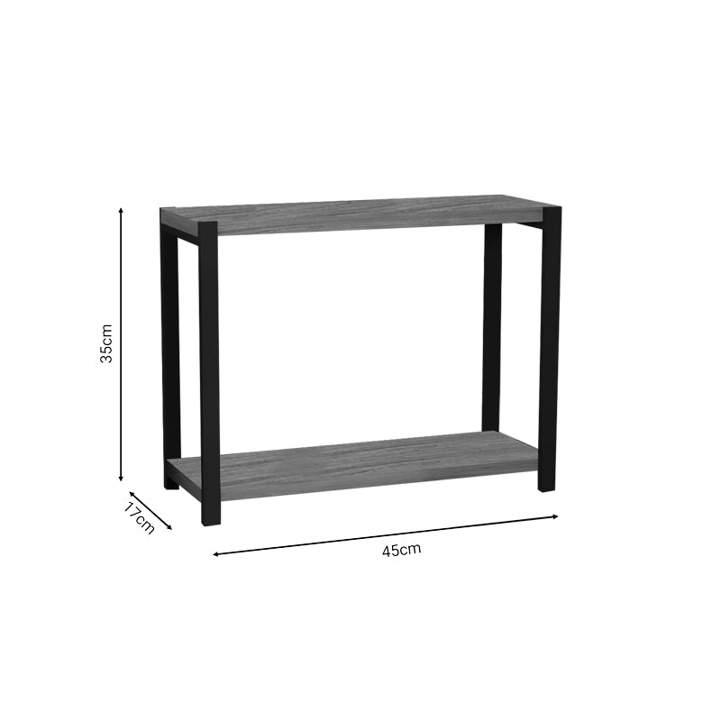 Метален рафт Lerf дъб меламин-черен метал 45x17x35см