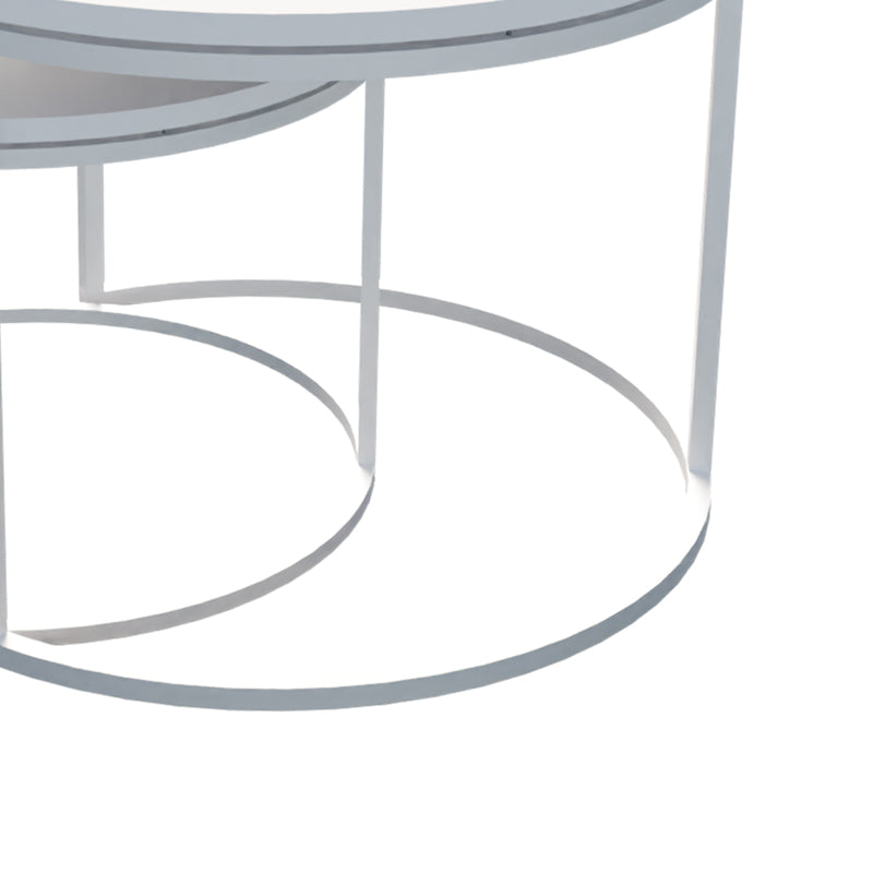 Холна маса Solme от 2 броя метал и меламин в бял нюанс 60x75x45см