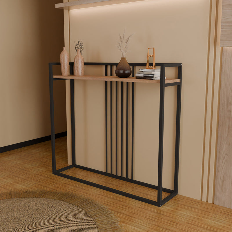 Конзолна маса Convida  антрацит, с черна метална рамка, 100x25x90 см