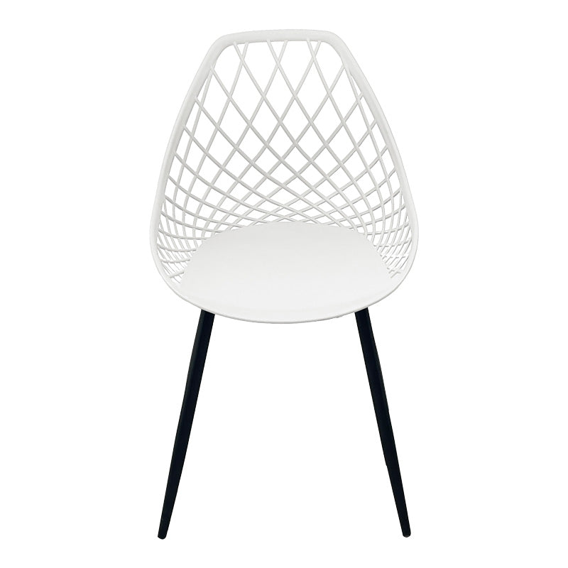 Стол Suan pp в бял нюанс и черен метален крак 56x49x82см