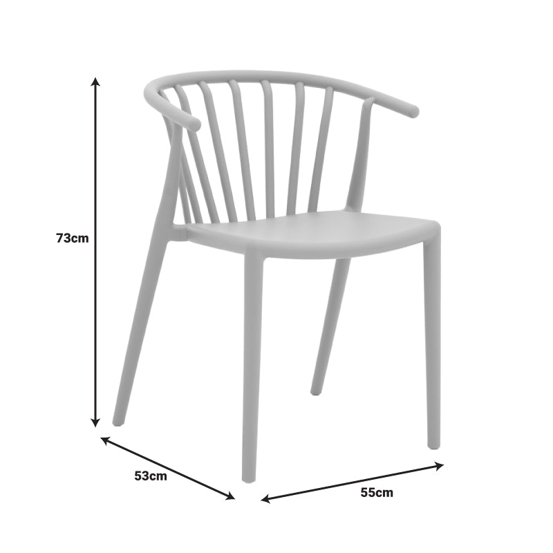 Градински стол Zelma pp фотьойл в бял нюанс 55x53x73см