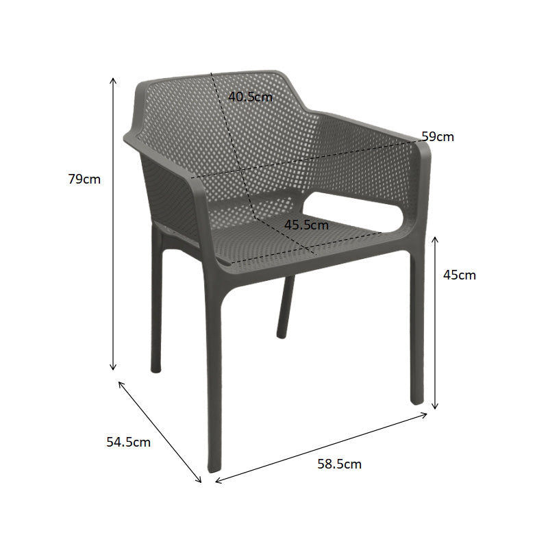 Градински стол Сара pp в цвят капучино 59x58x79см