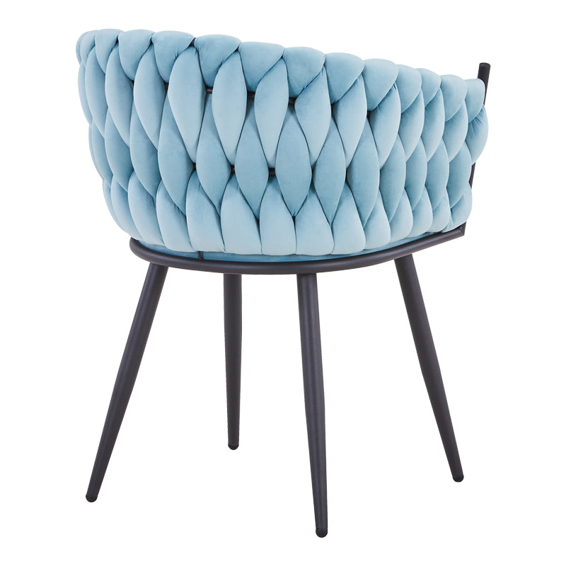 Стол Vivian кадифе син-крак черен метал 61x55x80см