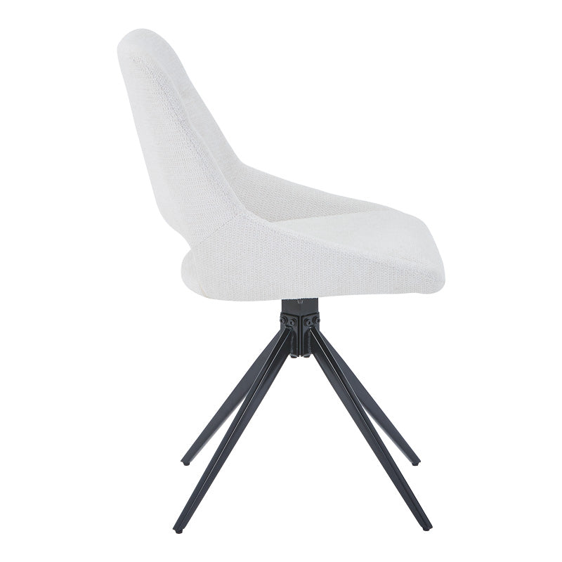 Въртящ се стол Luciano в бежов плат-метален крак черен 52.5x54x85cm