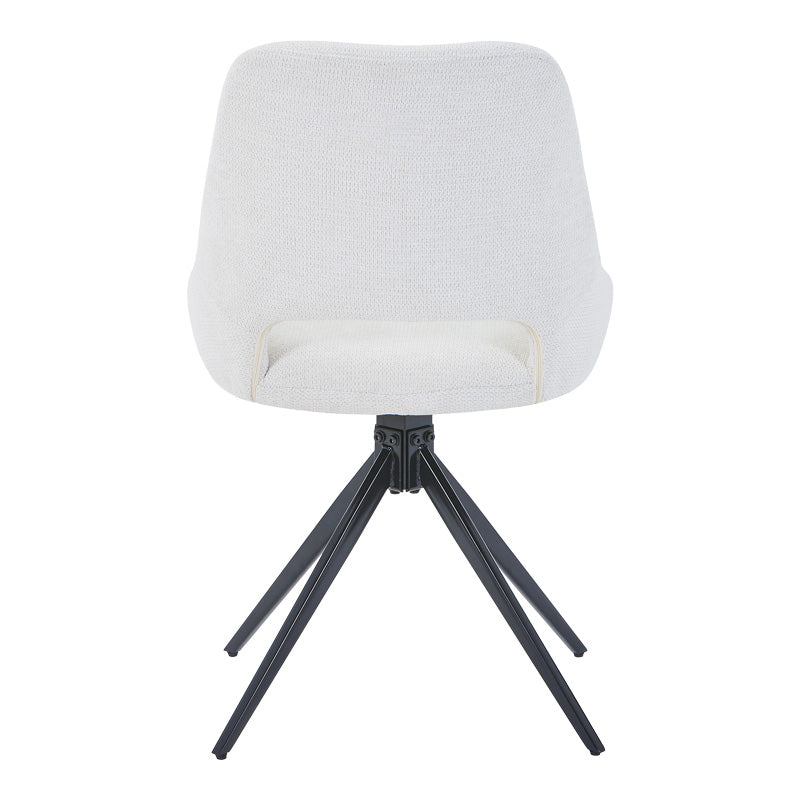 Въртящ се стол Luciano в бежов плат-метален крак черен 52.5x54x85cm