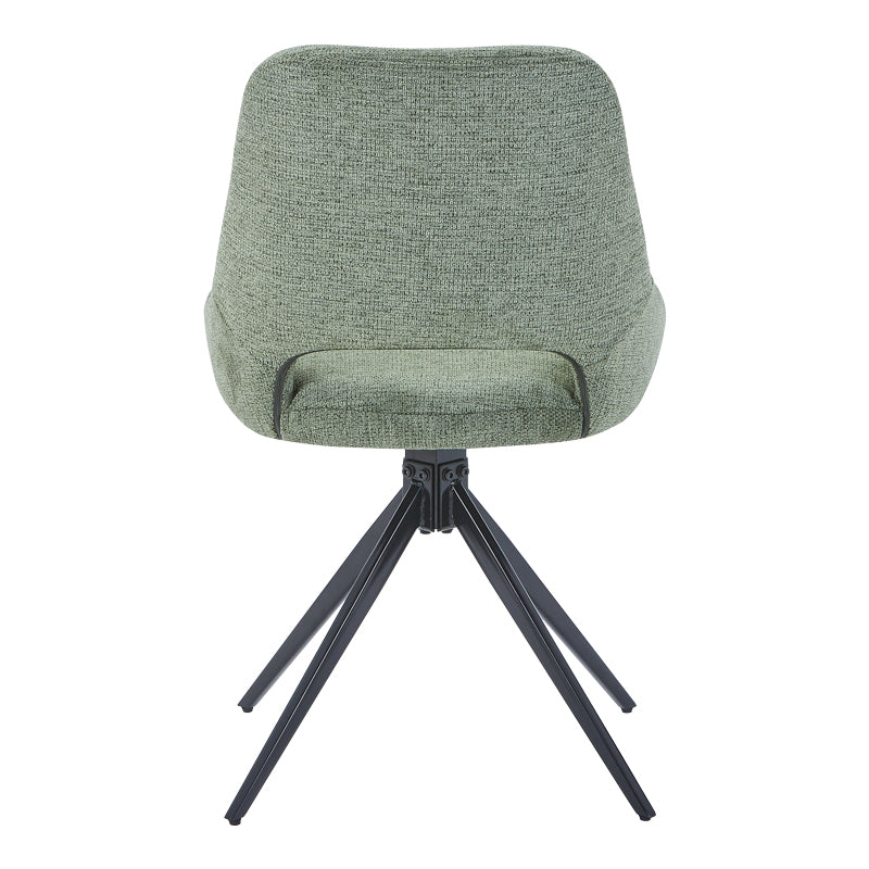 Въртящ се стол Luciano в зелен плат-метален крак черен 52.5x54x85cm