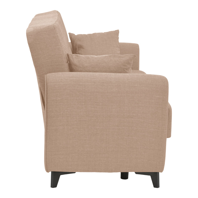 Диван с място за съхранение двуместен Lincoln бежов плат 165x75x85см