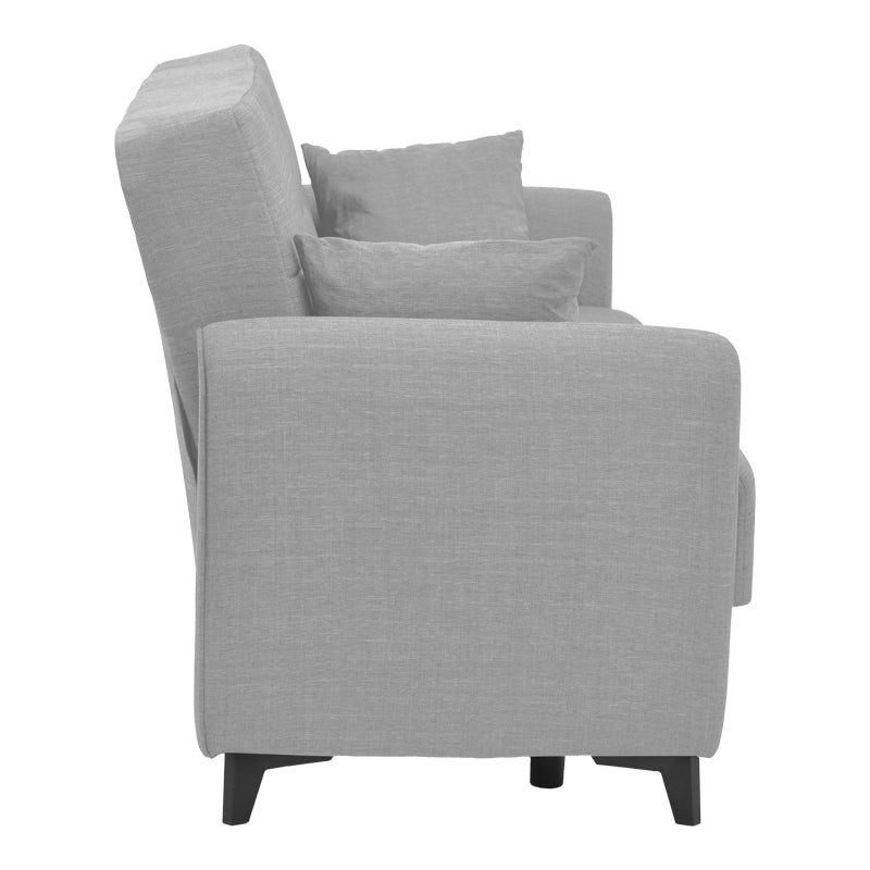 Диван с място за съхранение двуместен Lincoln светло сив плат 165x75x85см