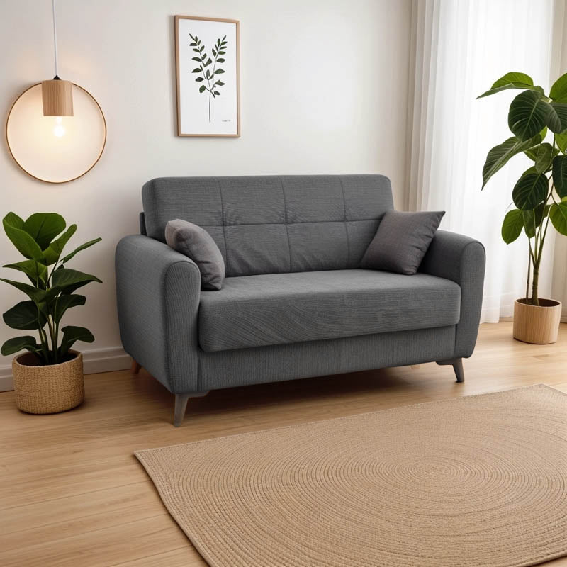 Диван с място за съхранение двуместен Lincoln плат въглен 165x75x85см