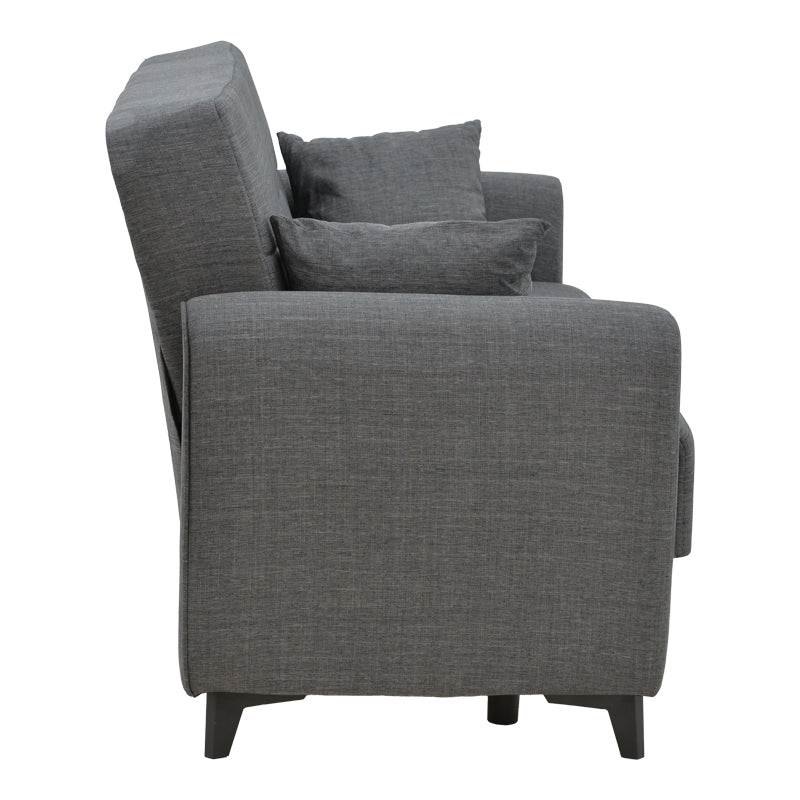 Диван с място за съхранение двуместен Lincoln плат въглен 165x75x85см