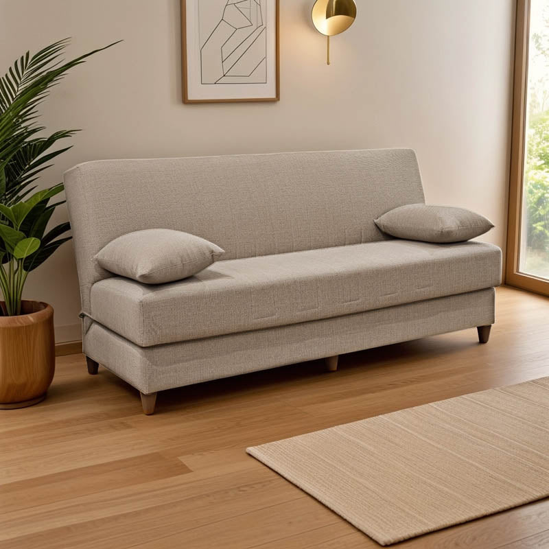 Триместен разтегателен диван Romina с място за съхранение крем 190x75x85см