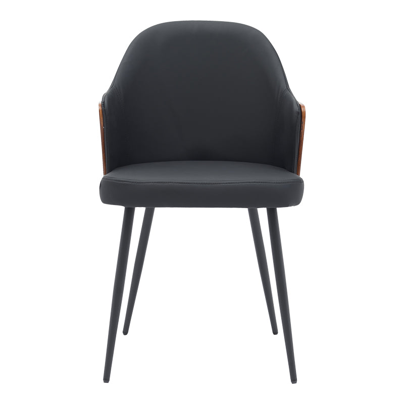 Стол Marci черни pu-черни метални крака 58x58x91см