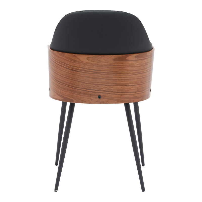 Стол Marci черни pu-черни метални крака 58x58x91см