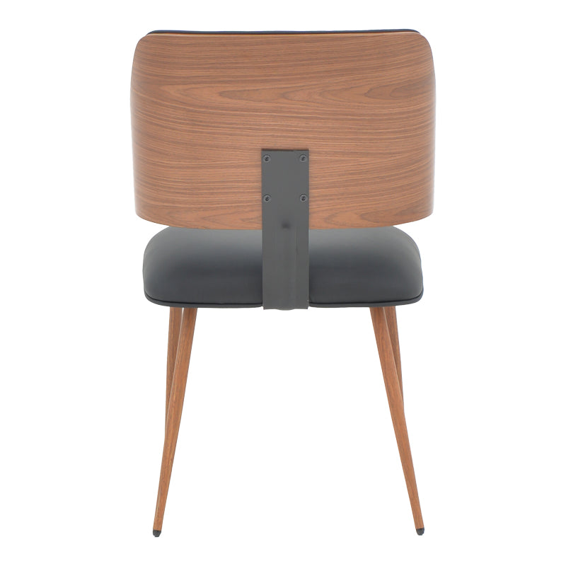 Стол Ubane черен пу-орех метални крака 53x62.5x85см