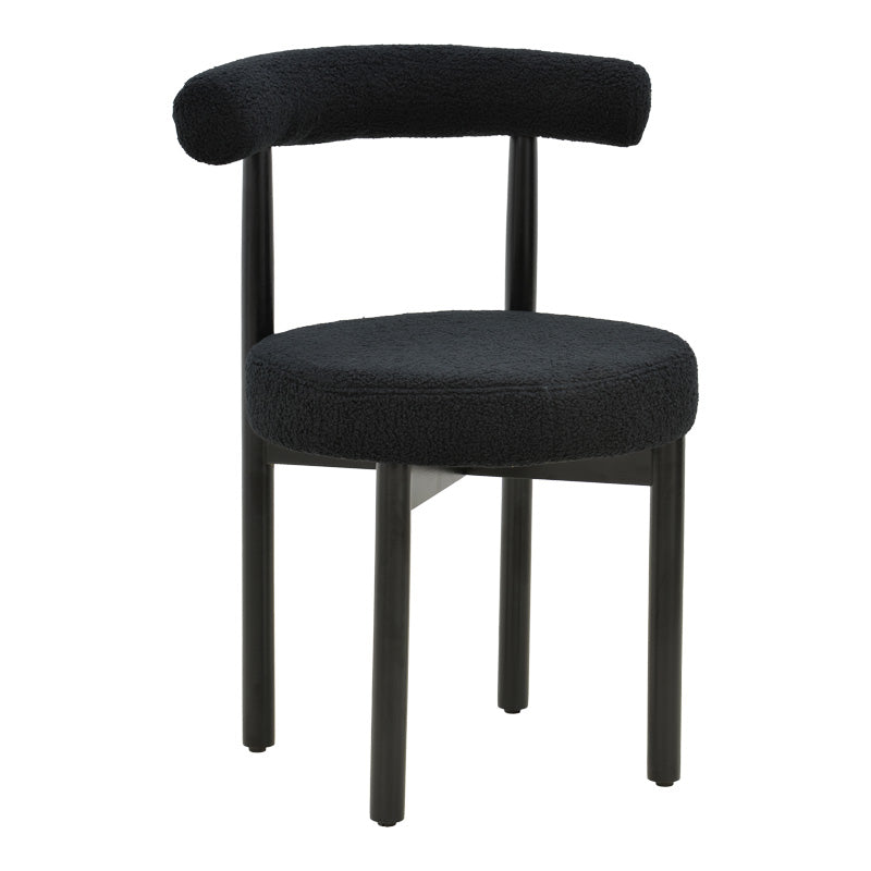 Стол Fenza черна дамаска-крака от бук в черен цвят 60x54x75см