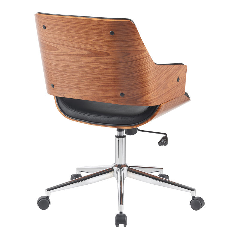 Офис стол Setulo черен пу-хром база 53x61x79-89см