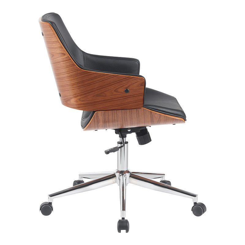 Офис стол Setulo черен пу-хром база 53x61x79-89см