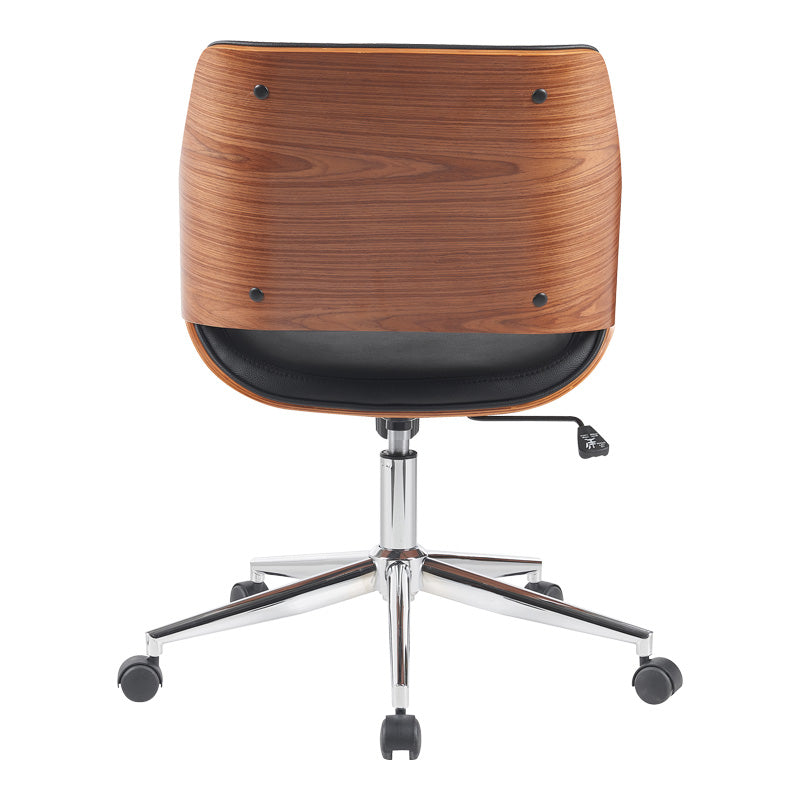 Офис стол Setulo черен пу-хром база 53x61x79-89см