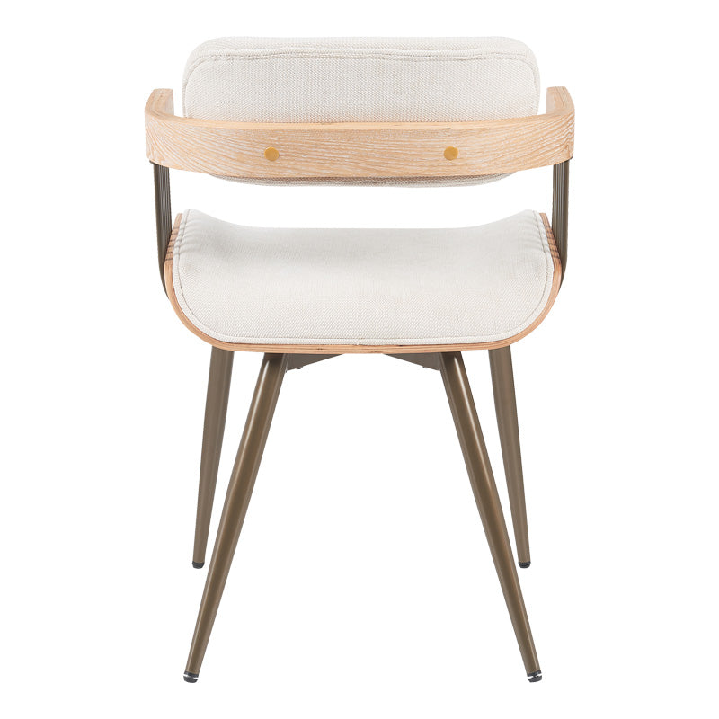 Фотьойл Cameo метален бронз-бяло-измито дърво-бежов плат 53x49.5x75.5cm