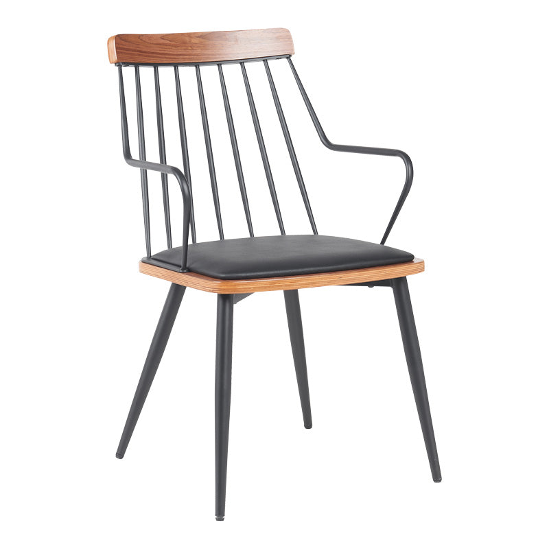 Фотьойл Posse метал черен-орех дърво-черен pu 52x59x83cm